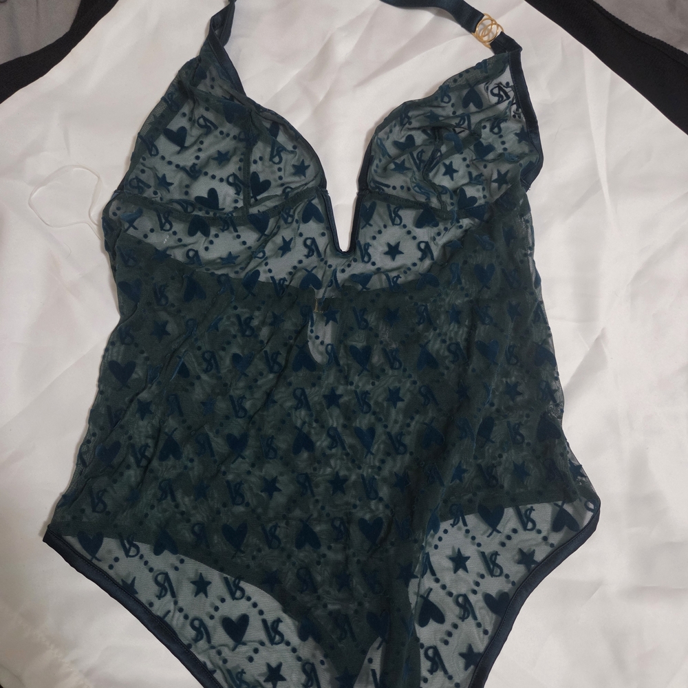 Victoria's Secret Dark Teal Sheer Bodysuit